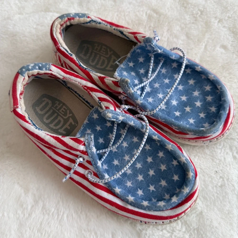 Hey Dude Wally Youth Patriotic Size 11 - Picture 2 of 13